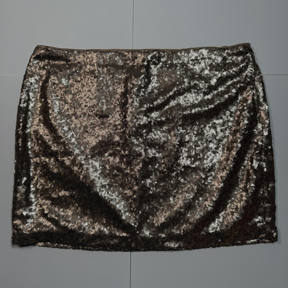 Gap Skirt Womens 10 Bronze Sequin Mini Lined Side Zip Party Metallic‎ Evening